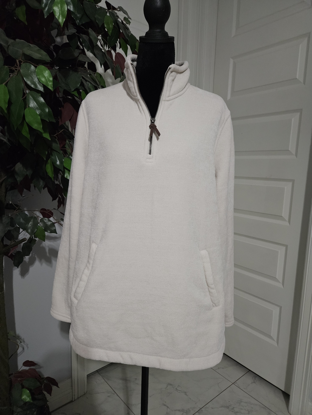 32 Degrees Cream Quarter-Zip Fleece Pullover